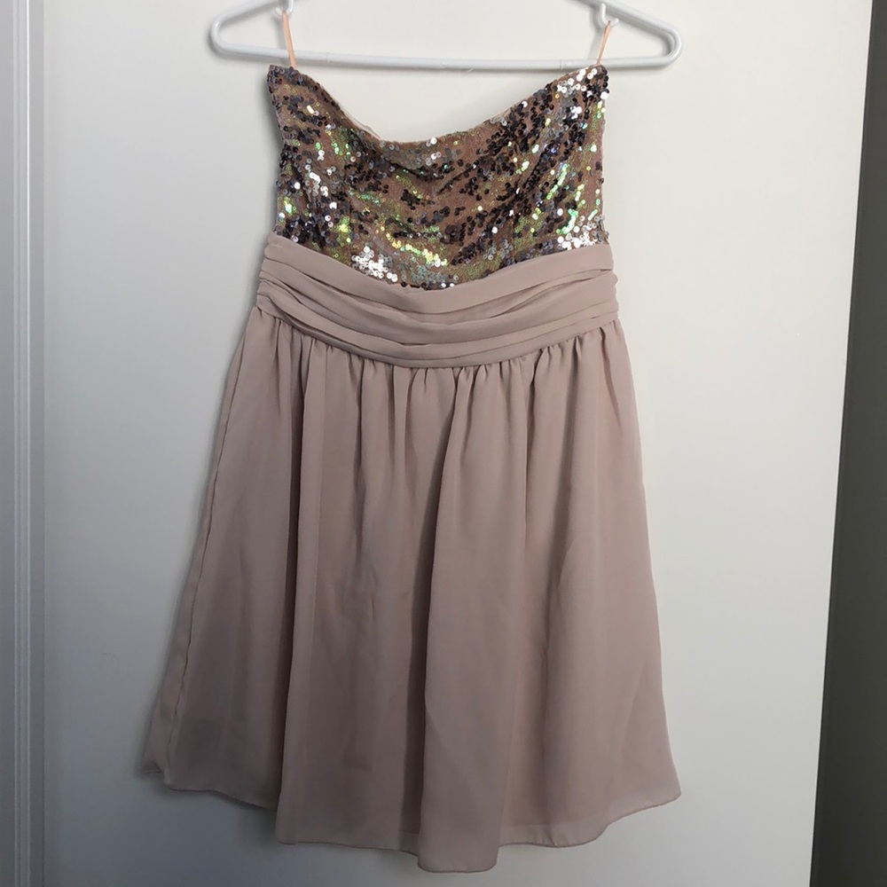 Sequin Strapless Mini Dress